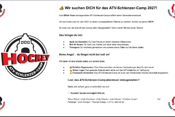 ATV-Schlenzer-Camp Aufruf 2027